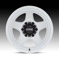 KMC KM728 Lobo Gloss White Custom Truck Wheels 3